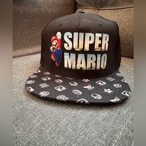 Nintendo Super Mario Black Hat SnapBack Youth